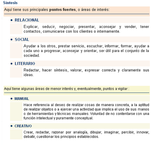 Test de Orientacioò Profesional